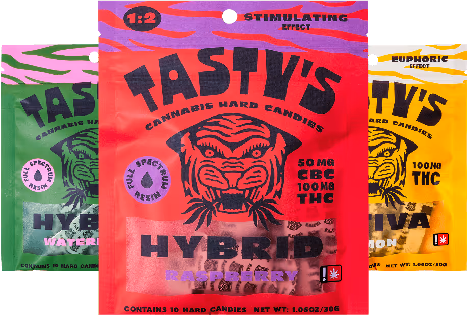 Group of Tasty's Hard Candies packaging